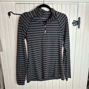 Eddie Bauer Free Dry Quarter Zip Pullover Striped size M
